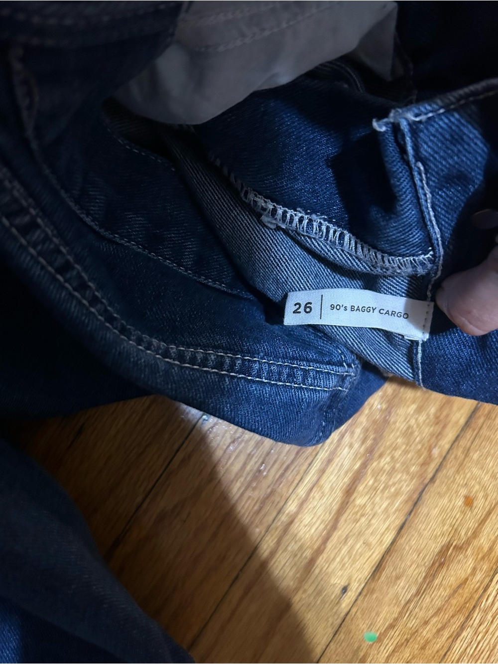 PacSun Dark Wash 90's Baggy Cargo Pants Jeans Blue SZ-26‎ - Picture 7 of 11